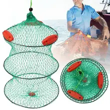 

75% Discounts Hot!Foldable Nylon Fishing Bait Net Mesh Trap Minnow Crawfish Shrimp Floating Cage