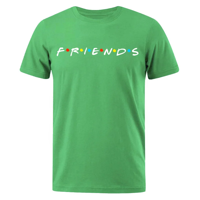 Летние модные мужские футболки с принтом друзей, футболки Harajuku, брендовые футболки, повседневные хлопковые футболки, свободные мужские топы - Цвет: green 6