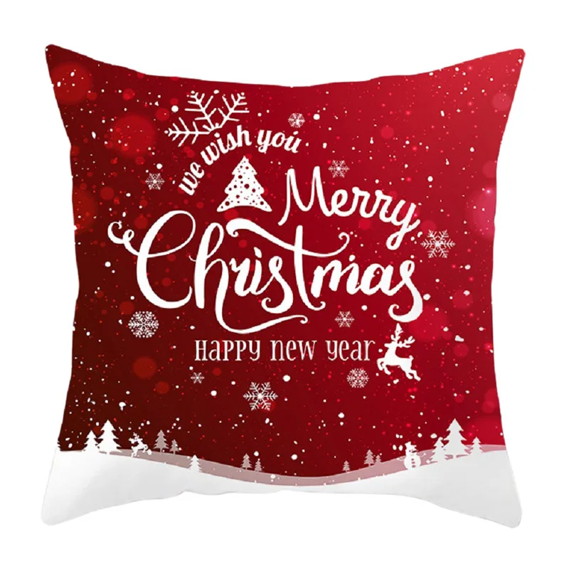 Красный Цвет Санта Клаус Рождественский Чехол на подушку фестиваль Декор пледы Чехлы для диванных подушек украшение кровати наволочка вечерние принадлежности - Цвет: P18