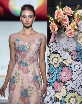 

African Laces Fabrics Embroidered Nigerian Guipure French Lace Fabric High-quality Rose African French Net Lace Fabric DYS227