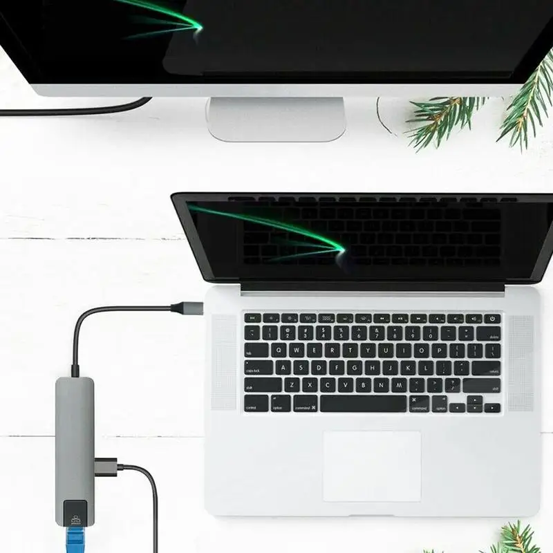 5 в 1 концентратор USB Type C Hdmi 4K USB C концентратор для Gigabit Ethernet Rj45 Lan адаптер для book Pro Thunderbolt 3 порта USB-C зарядное устройство