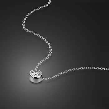 

Fashion Dainty Zircon Pendant Chocker 100% solid 925 sterling silver Necklace for Women Charm Lady Wedding party jewelry gifts