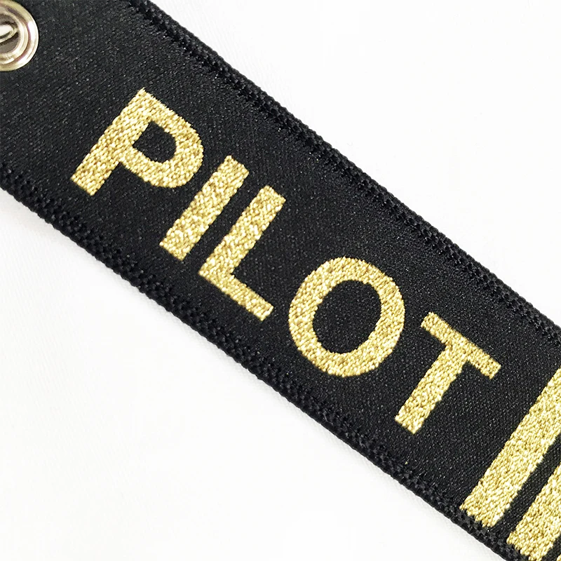 Wholesale Pilot Keychains Porte Flight Crew Pilot Gift Clef Aviation Key Chain Shinning Gold Color Woven Keyring Tags 10 PCSLOT (3)