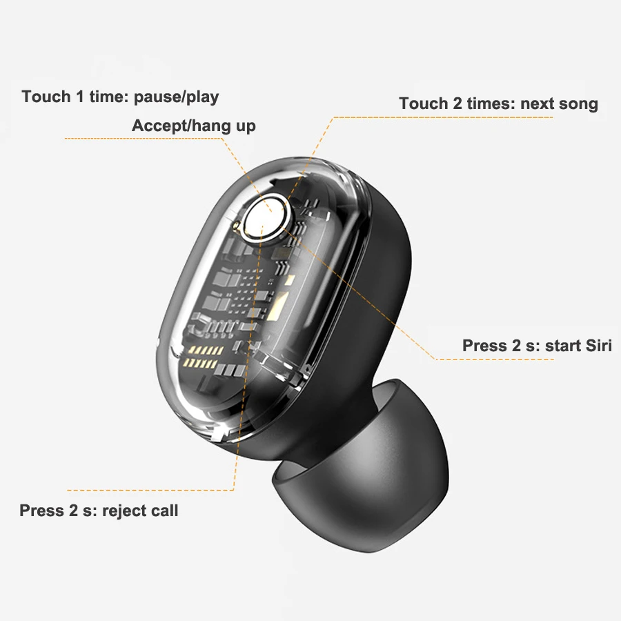 UBeamer Bluetooth TWS беспроводные наушники Bluetooth 5,0 сенсорное управление гарнитура стерео мини Bluetooth наушники с микрофоном