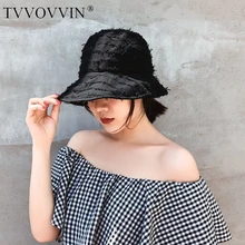 TVVOVVIN Новая летняя черная полосатая яркая винтажная женская шляпа в японском стиле, универсальная Рыбацкая шляпа M058