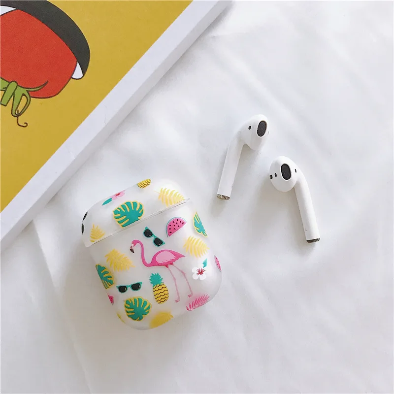 Горячий оранжевый клубничный чехол для гарнитура для AirPods чехол жесткий пластиковый Bluetooth беспроводной защитный чехол для Apple AirPods чехол
