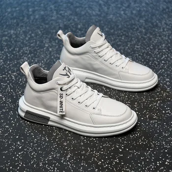 

Mens Shoes Casual Men Sneakers Winter High-top Solid Color White Shoes Men's Plus Cashmere Casual Shoes Zapatillas Hombre