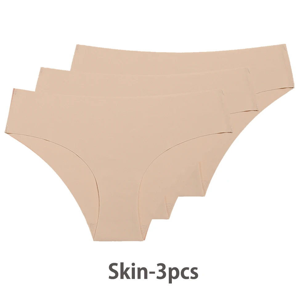 3 Pcs Seamless Panties For Women Breathable Low Waist Sexy Underwear Solid  Silk Panties Brief Female Lingerie - Panties - AliExpress
