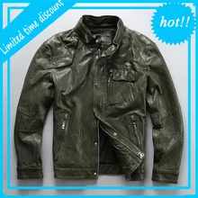 Новинка, Мужская классическая Куртка из натуральной кожи, Мужская брендовая демисезонная винтажная мягкая куртка из овчины на молнии