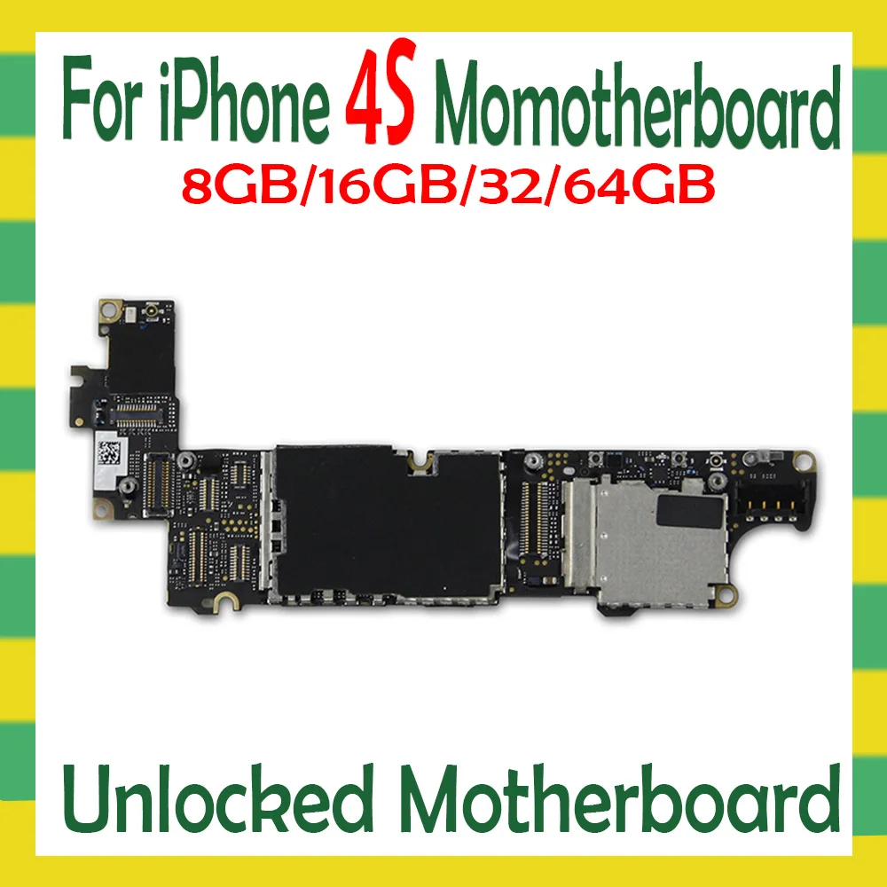 Бесплатная доставка 8 ГБ/16 ГБ/32 ГБ для iphone 4S материнская плата с ОС оригинальная