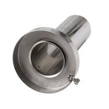NewAutomotive Universal Round Head 4 Inch Detachable Stainless Steel Exhaust Silencer
