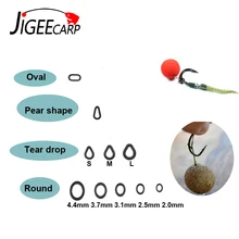 JIGEECARP 50 шт. рыболовные кольца для ловли карпа, круглые овальные кольца в форме слезы, грушевидные кольца, аксессуары для волос, рыболовные терминальные снасти