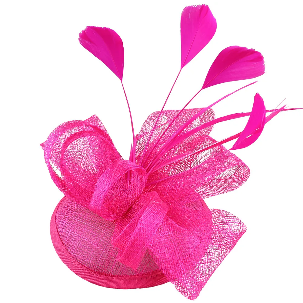 Свадебные головные уборы и ткань цветок с перьями вуалетки цвета слоновой кости черный красный синий розовый 17 цветов