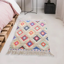 Стеганый хлопковый ковер с кисточками, ручная работа, плед, принт с бриллиантами, дверной коврик, коврики для ванной комнаты/спальни