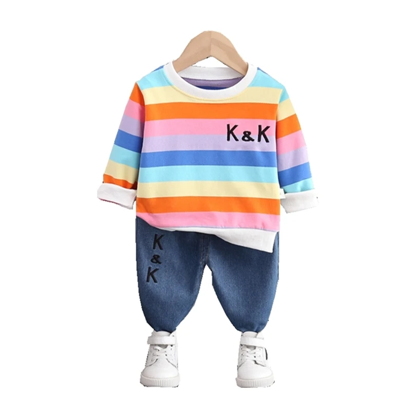

New Spring Autumn Baby Girl Clothes Suit Children Cotton T Shirt Pants 2Pcs/sets Infant Toddler Fashion Costume Kids Tracksuits