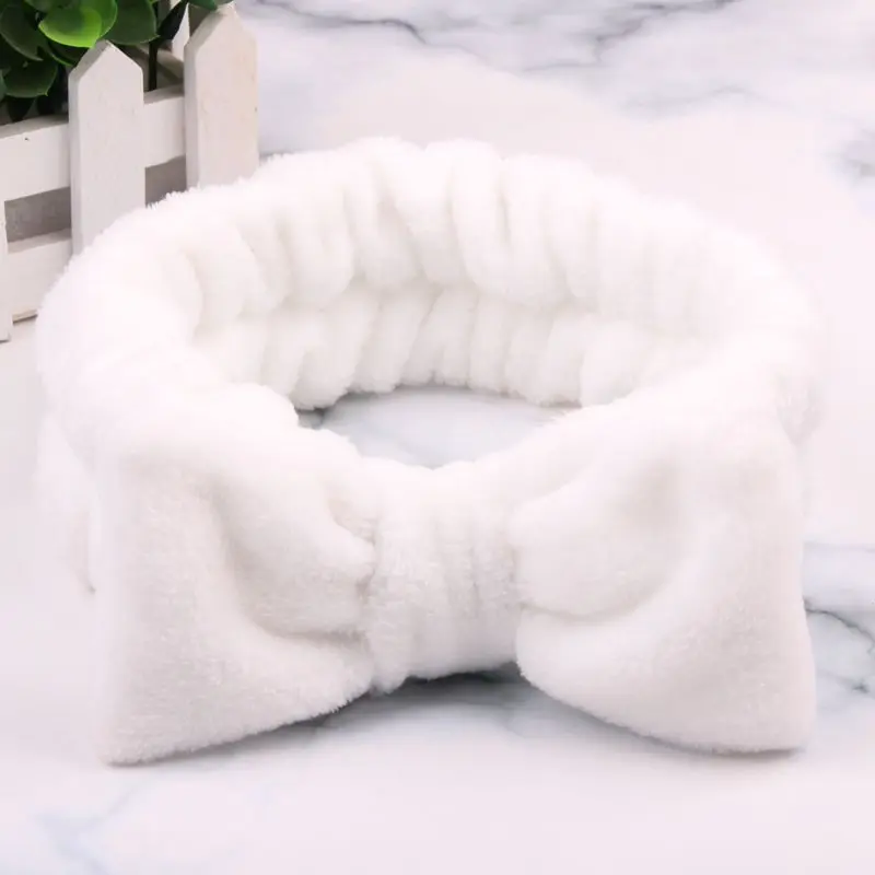 hair clips for women Big Rabbit Ears Coral Fleece Soft Elastic Hairbands SPA Bath Shower Make Up Wash Face headband Hair Band Girls Hair Accessories crocodile hair clips