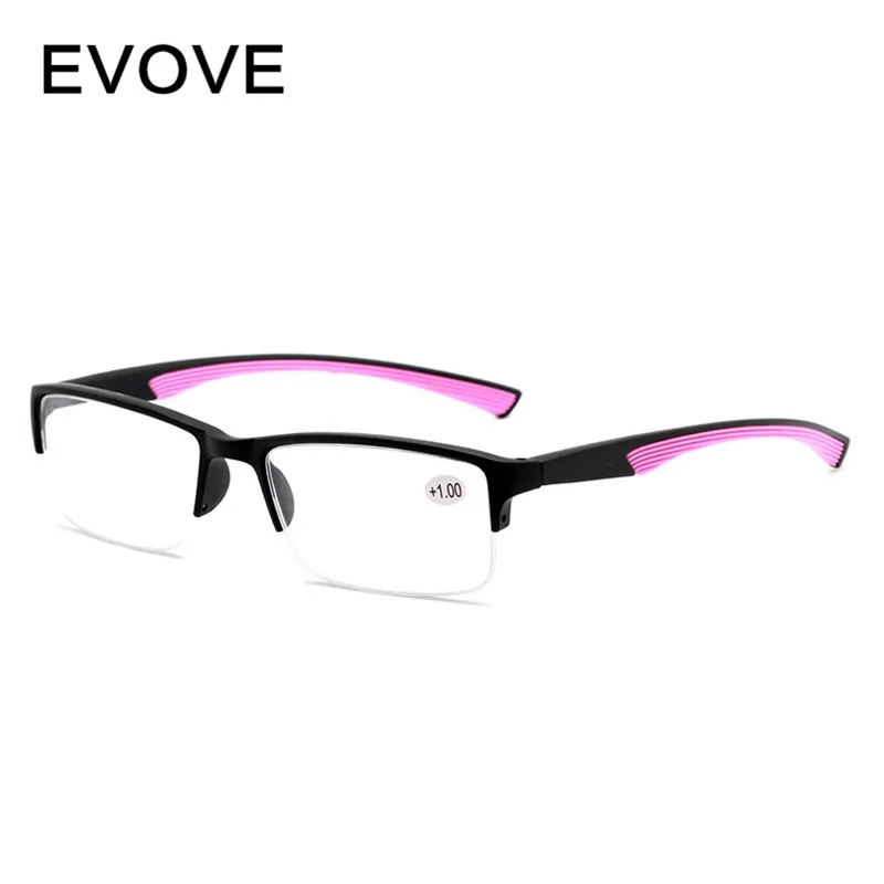 Evove очки для чтения для мужчин и женщин HD диоптрийные очки+ 100 150 200 250 300 Модные женские дамы Пресбиопия чтение зрения рядом - Цвет оправы: black pink
