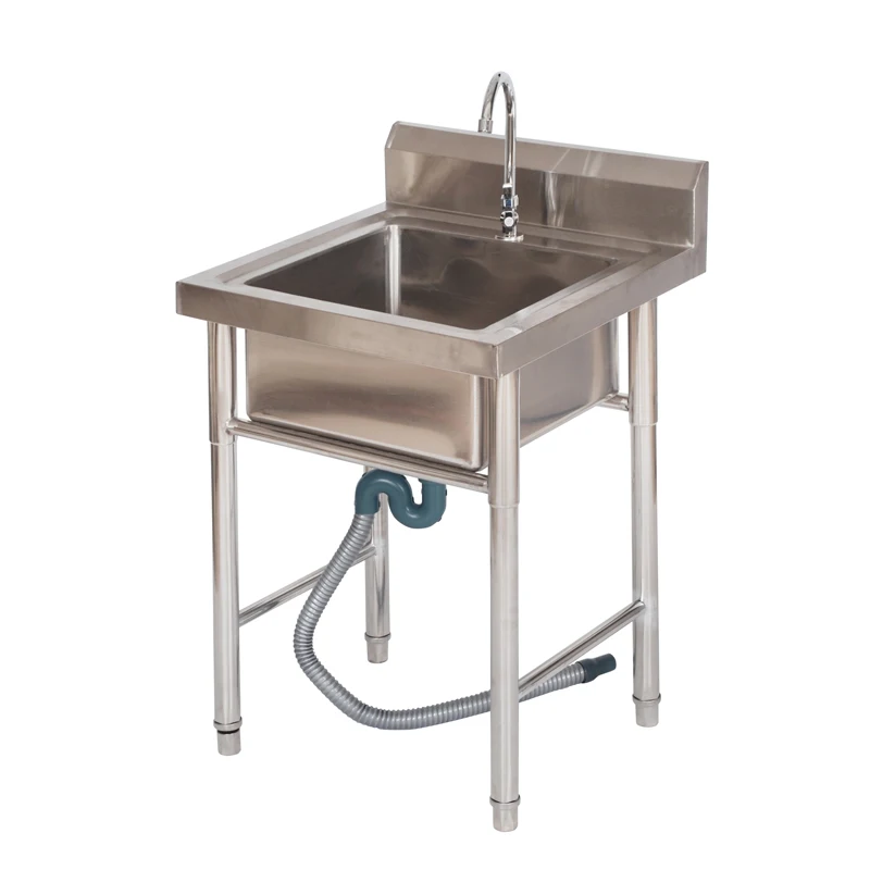 Commercial stainless steel sink, double tank, three pools, washing