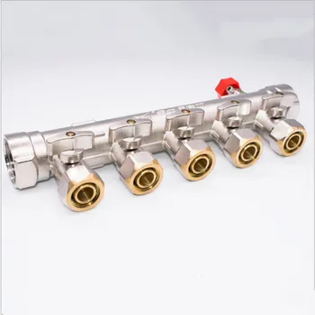 

brass water manifold floor heating manifold underfloor heating manifold ball valve manifold 2-8 ways
