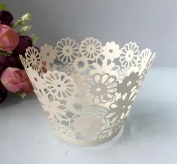 

50/100pcs Flower Holders Lace Cut Cupcake Wrapper Hollow Paper Cake Cup DIY Fondant Cupcake Liner Baking Cup Toppers Bakeware