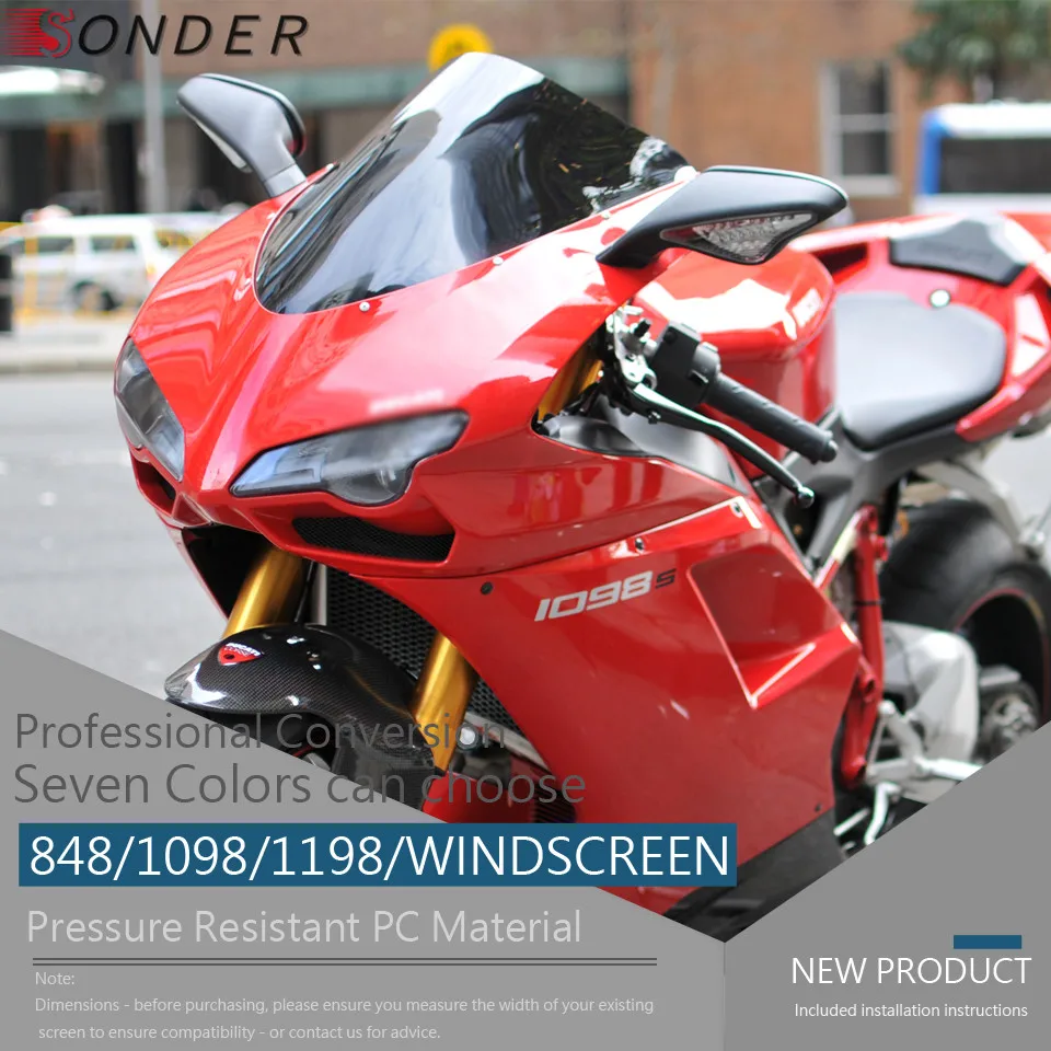 thumbnail: Kuipruit Ducati 1098 / 1198 / 848 - Double Bubble, Zwart Of Doorzichtig