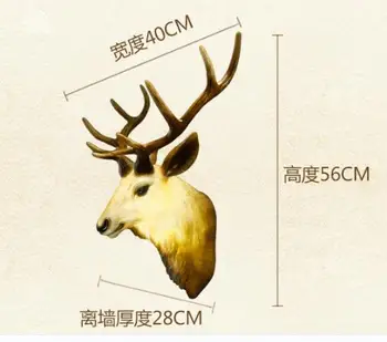 

Sales European style wall dining room retro background hanging wall deer head antlers Scandinavia artesanato statue escultura