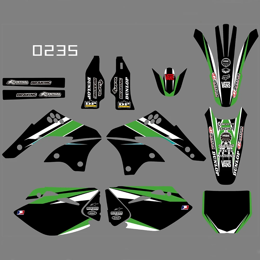 Для KAWASAKI KXF450 2006 2007 2008 Графика наклейки на заказ Номер Наименование лента 3M Полный Мотоциклетные аксессуары
