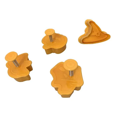 Halloween 4 pcs 4 шт./компл. Еда Класс Пластик Рождественские Формы для нарезки печенья в виде Кухня формочки для выпекания кексов, Плунжер печать штамп инструменты для украшения тортов из мастики - Цвет: Halloween 4 pcs