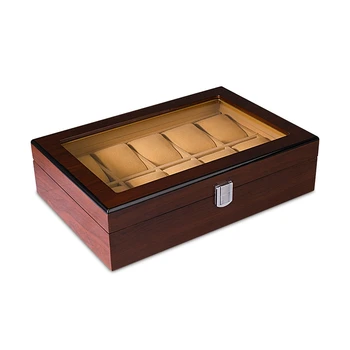 

Grids Retro Wooden Watch Display Case Durable Packaging Holder Jewelry Collection Storage Watch Organizer Box Casket 10 Grid