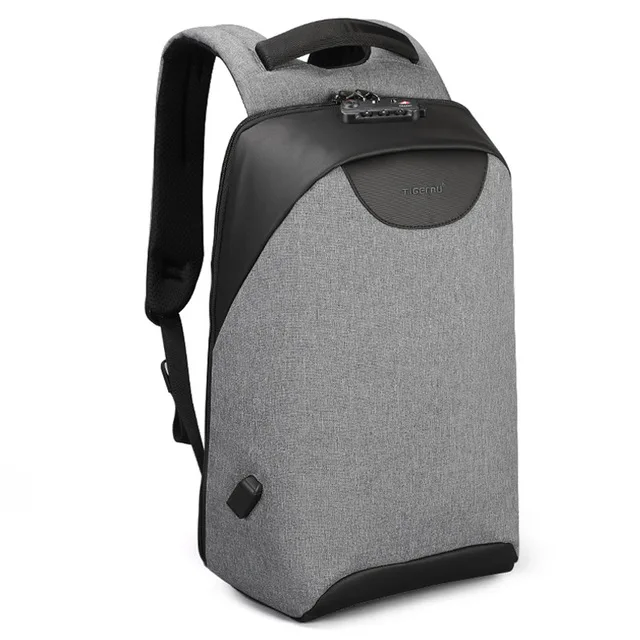 Мода TSA замок 15,6 дюймов Для женщин Anti Theft путешествия USB женские рюкзаки для подростков Водонепроницаемый школы Винтаж женский Mochilas - Цвет: Grey