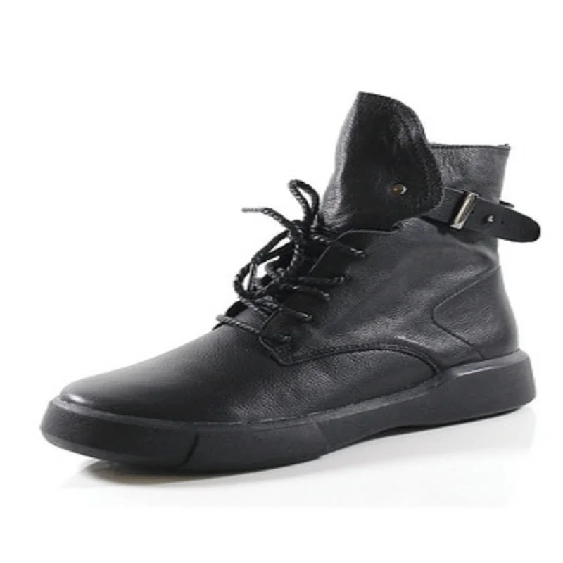 

Autumn and winter boots 2019 new Martin boots original handmade leather shoes fashion short boots plus velvet cotton boots