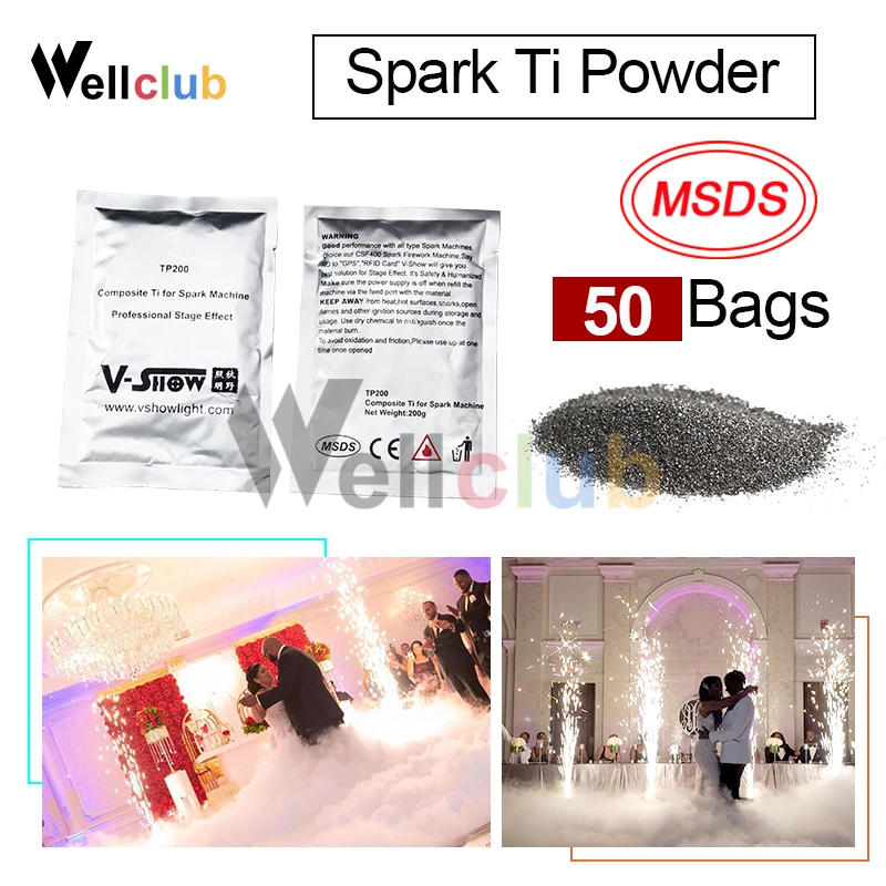 10 Bags 200g Composite Ti Powder for Stage Party Wedding Special Machine Vacuum Packing Use for wedding show Club party