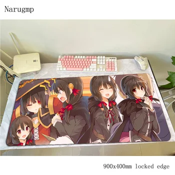 

konosuba mouse pad home Computer mat 900x400x3mm gaming mousepad large Popular padmouse keyboard games pc gamer desk