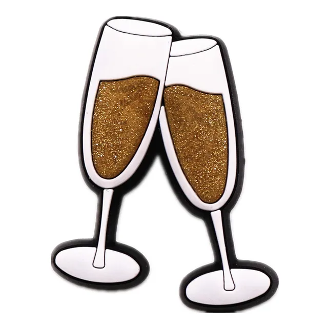 31 Kinds of Fitness Medical Food Shoe Charms Accessories Cute Animals PVC Shoe Decoration for Croc jibz Kids Party X-mas Gifts Champagne