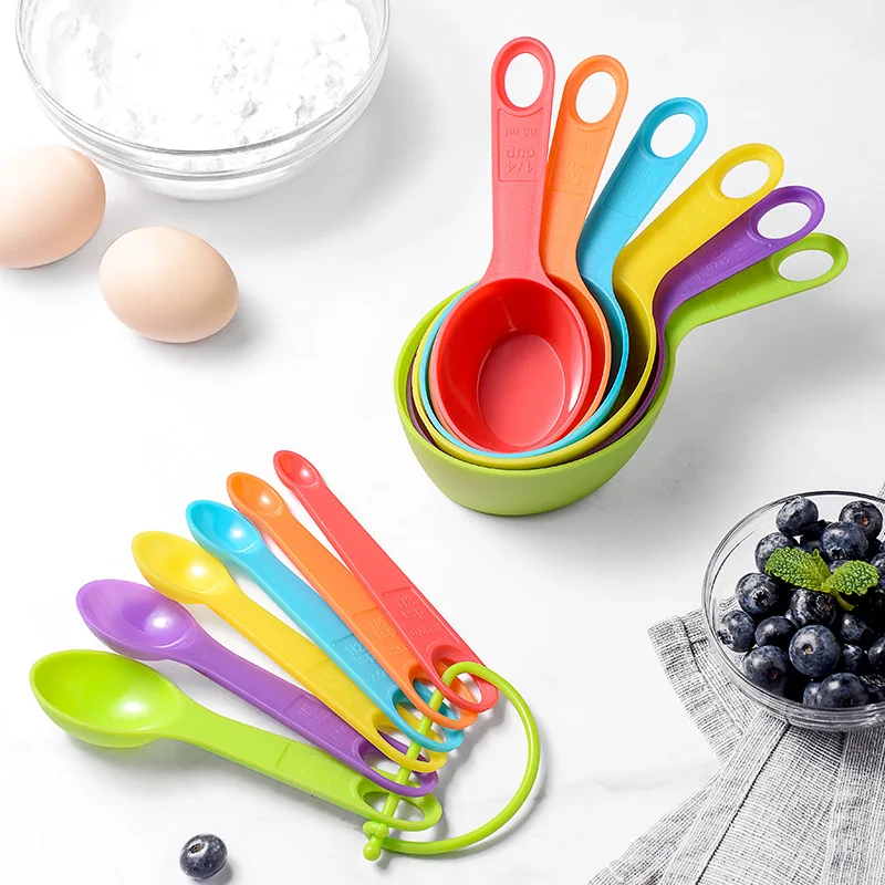 Description Picture 5 of item12Pcs Colorful Plastic Measuring Spoon Measuring Cup With Scale Multi Purpose Coffee Sugar Measuring Tools Sets Kitchen Gadgets