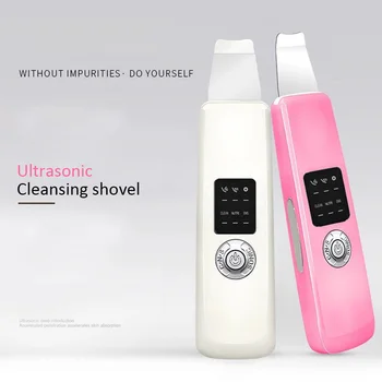 

Hot Ultrasonic Skin Scrubber Deep Cleaning Facial Peeling Face Cleaner USB Acne Removal Blackhead Beauty Whitening Machine 2019