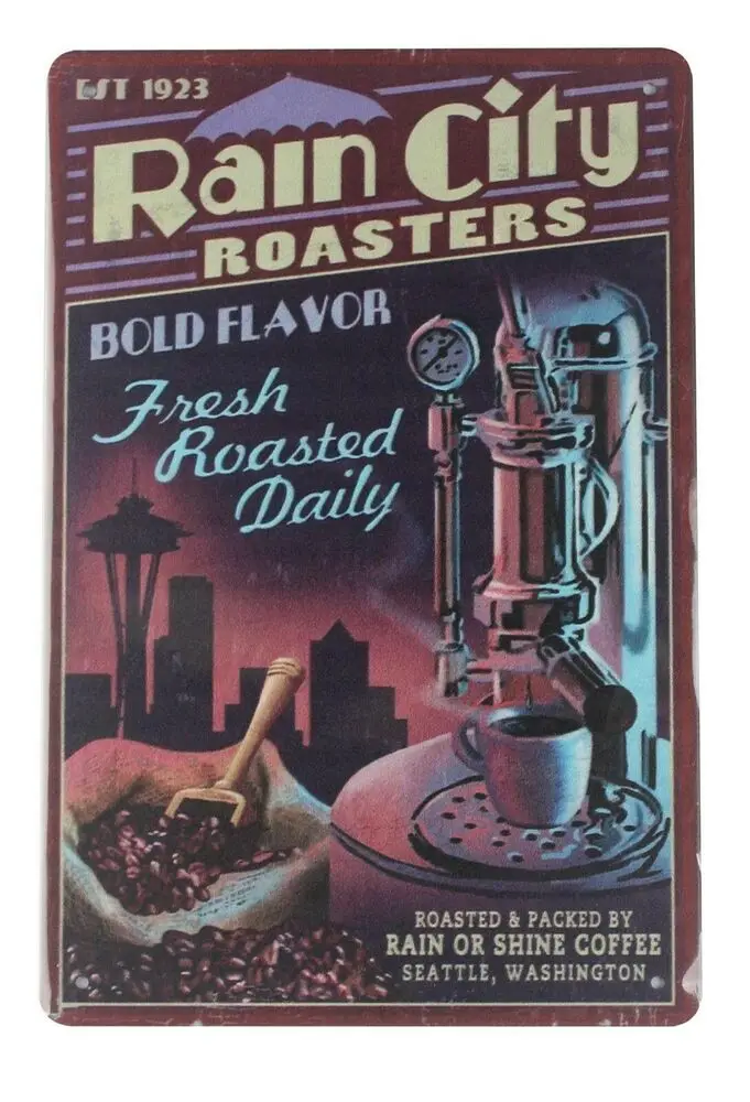 Настенная картина для спальни дождевой город жаровня кофейная фотография |