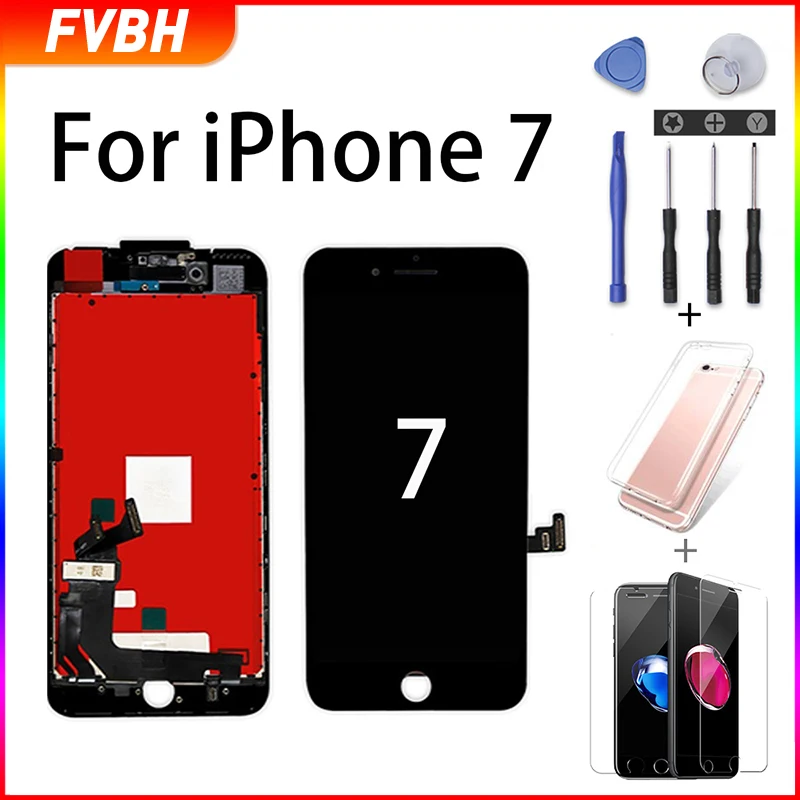 

Black/White Pantalla for iPhone 7G A1660 A1778 A1779 A1780 3D Assembly Digitizer Touch Screen No Dead Pixel LCD with Screwdriver
