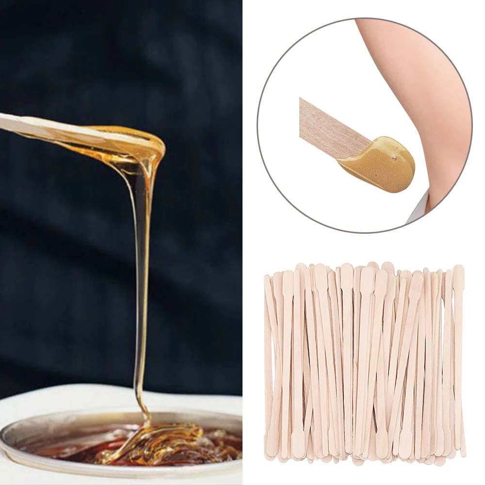 

50pcs Disposable Wooden Waxing Stick Wax Bean Wiping Wax Tool Disposable Hair Removal Beauty Bar Body Beauty Tool 2020