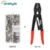hs-16 Crimper Tools Copper Tinned Splice Crimp 22-10 AWG Terminal Sleeve Connectors 10mm Cable Heat Shrink Tube Sleeving Kits 1