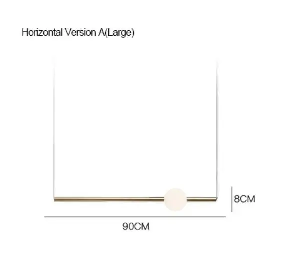 Horizontal A-Large Минималистский gorizontal-версия, вертикальный светодиодный светильник, металлическая стеклянная трубка для столовой, бара, кафе, чайного магазина - Цвет абажура: Horizontal A-Large