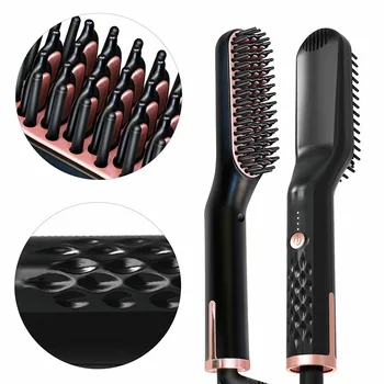 

Multifunctional Hair Comb Quick Beard Straightener Curling Curler Show Cap Men Beauty Hair Styling Tool Gift Box Pack