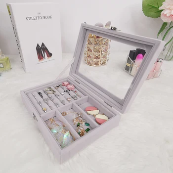 

Storage box jewelry earrings ring earrings necklace dust storage rack