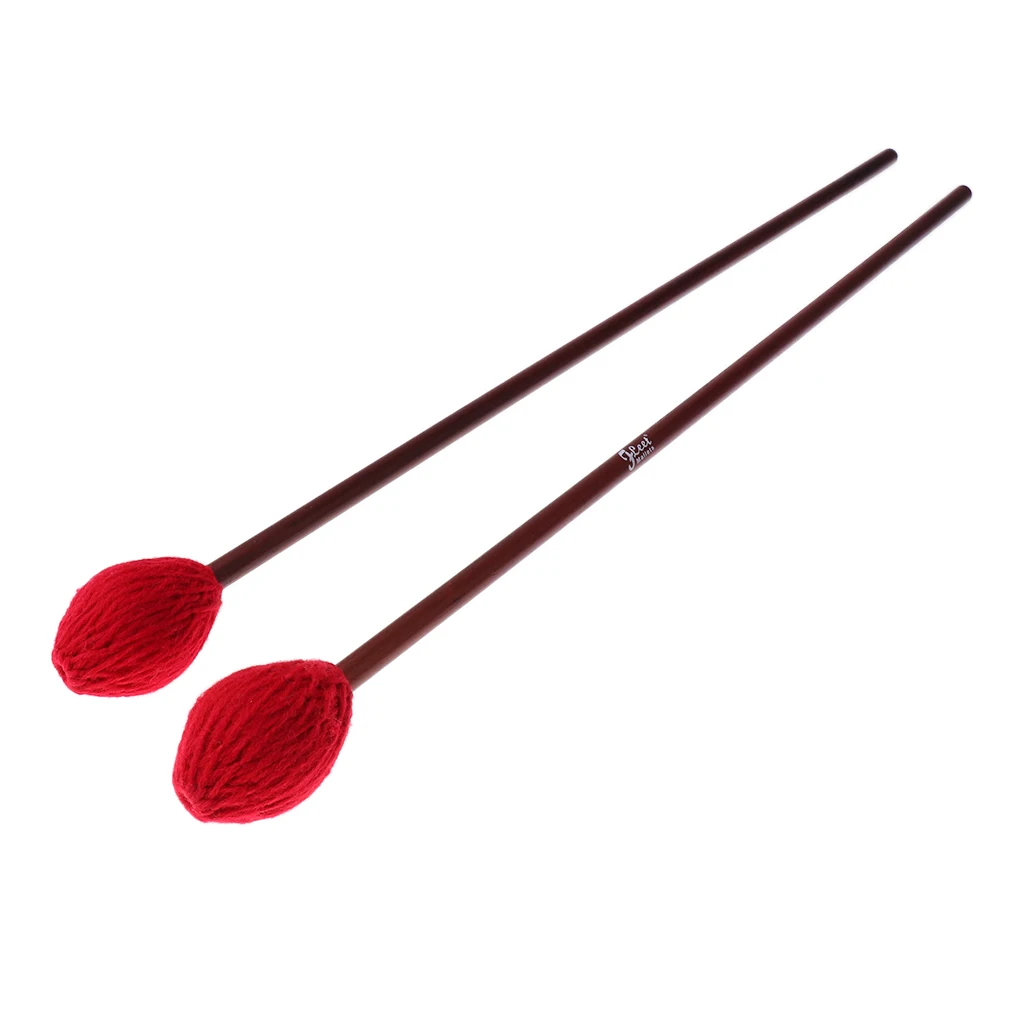 1 Pair 16inch Medium Hard Marimba Mallets Sticks For Percussion Instrument