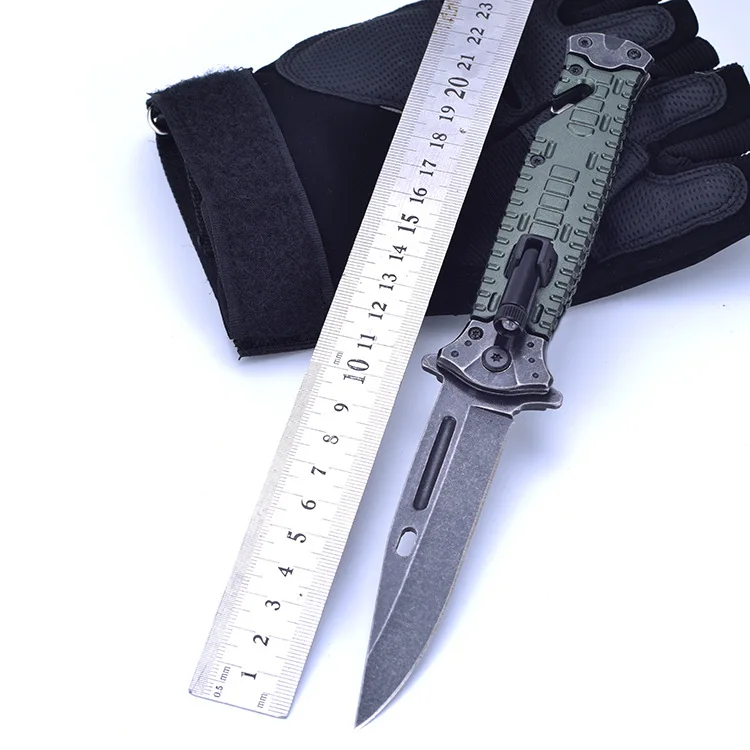 

Outdoor Tool High Hardness Folding Knife Belt LED Lamp Tactical Knife with Multifunctional Survival Folding Army Knife
