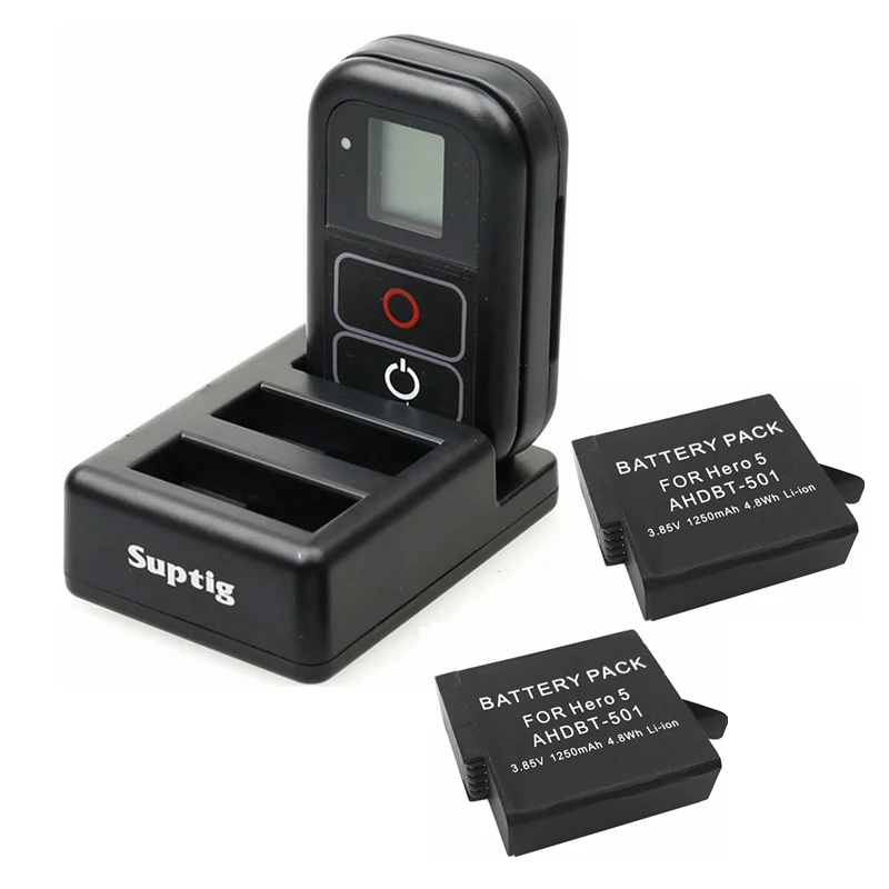 Водонепроницаемое зарядное устройство 2 в 1 для GoPro Hero 7 6 5 Black Hero8 пульта