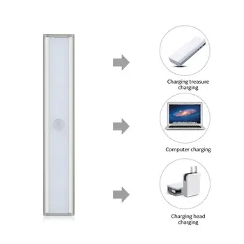 

1/5 PCS 20 LED Motion Sensor Lights USB Rechargeable Wireless Under Cabinet Light PIR Sensor Light Automatic Wardrobe Wall Lamp