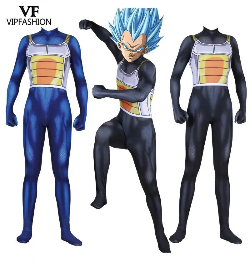 VIP мода для взрослых японского Аниме Драконий жемчуг Z Vegeta костюм косплей 3D принт Супер Saiyan Fighting Косплей Боди Zentai костюм