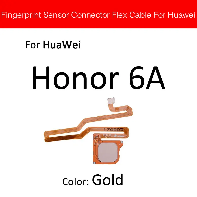 Сенсорный ID сканер отпечатков пальцев разъем гибкий кабель для huawei Honor 6C 6A 6X 5C Pro GR5 домашний гибкий кабель кнопки возврата - Цвет: Honor 6A Gold