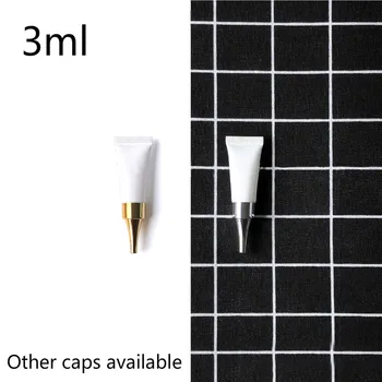 

3ml White Plastic Lip Gloss Tube 3g Empty Cosmetic Lotion Eye Cream Container Refillable Squeeze Soft Bottle Free Shipping